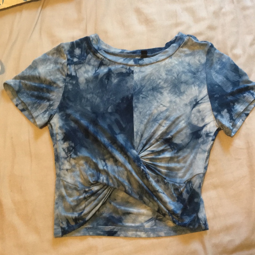 Crop top XS blue tye dye , worn once